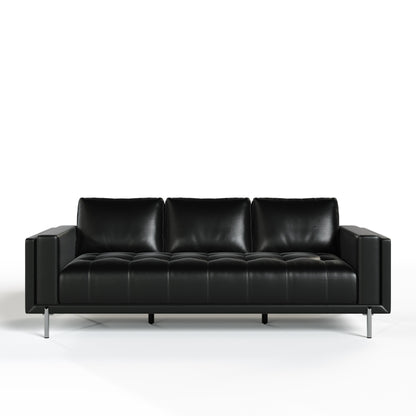 Divani Casa Schmidt Modern Black Leather Sofa 2 Chairs
