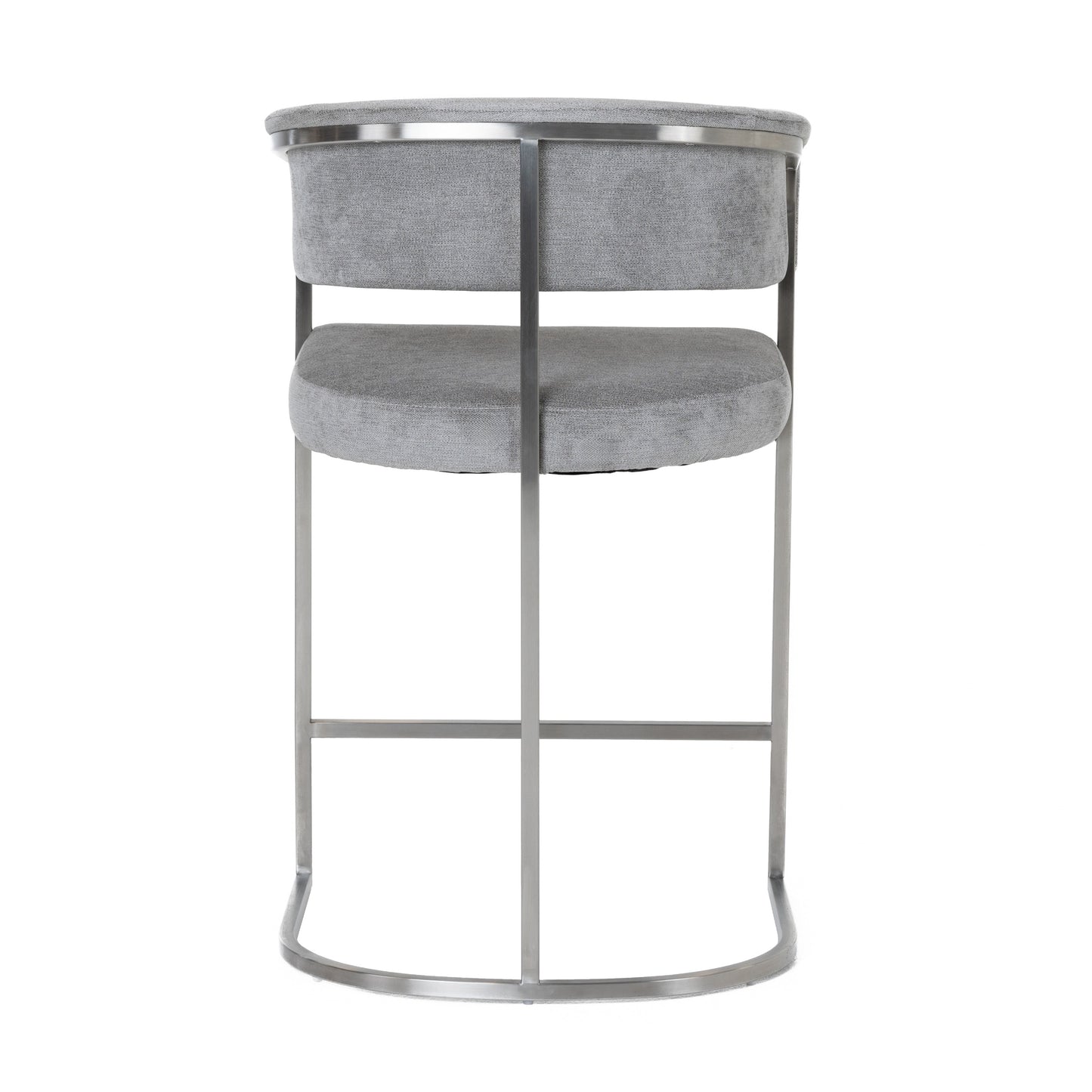 Modrest Sebastian Modern Grey Fabric Stainless Steel Counter Chair