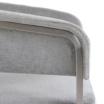 Modrest Sebastian Modern Grey Fabric Stainless Steel Counter Chair