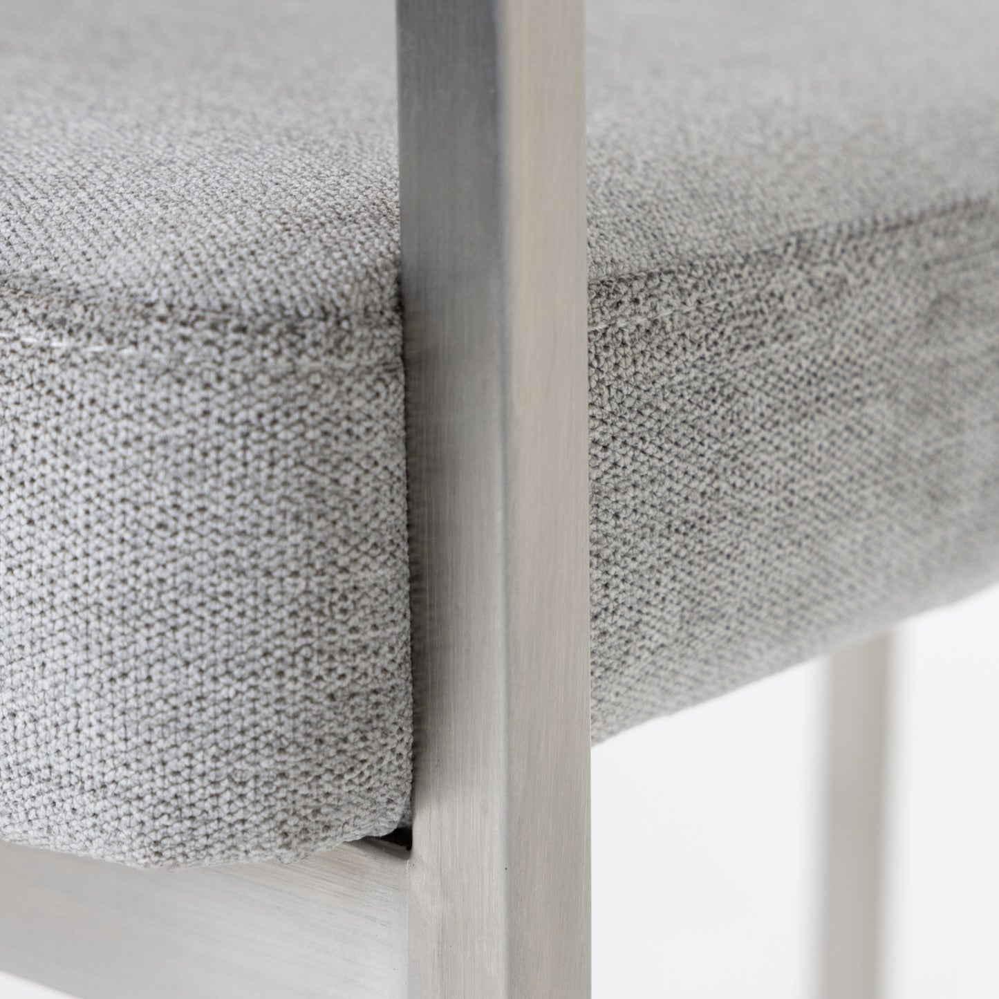 Modrest Sebastian Modern Grey Fabric Stainless Steel Counter Chair