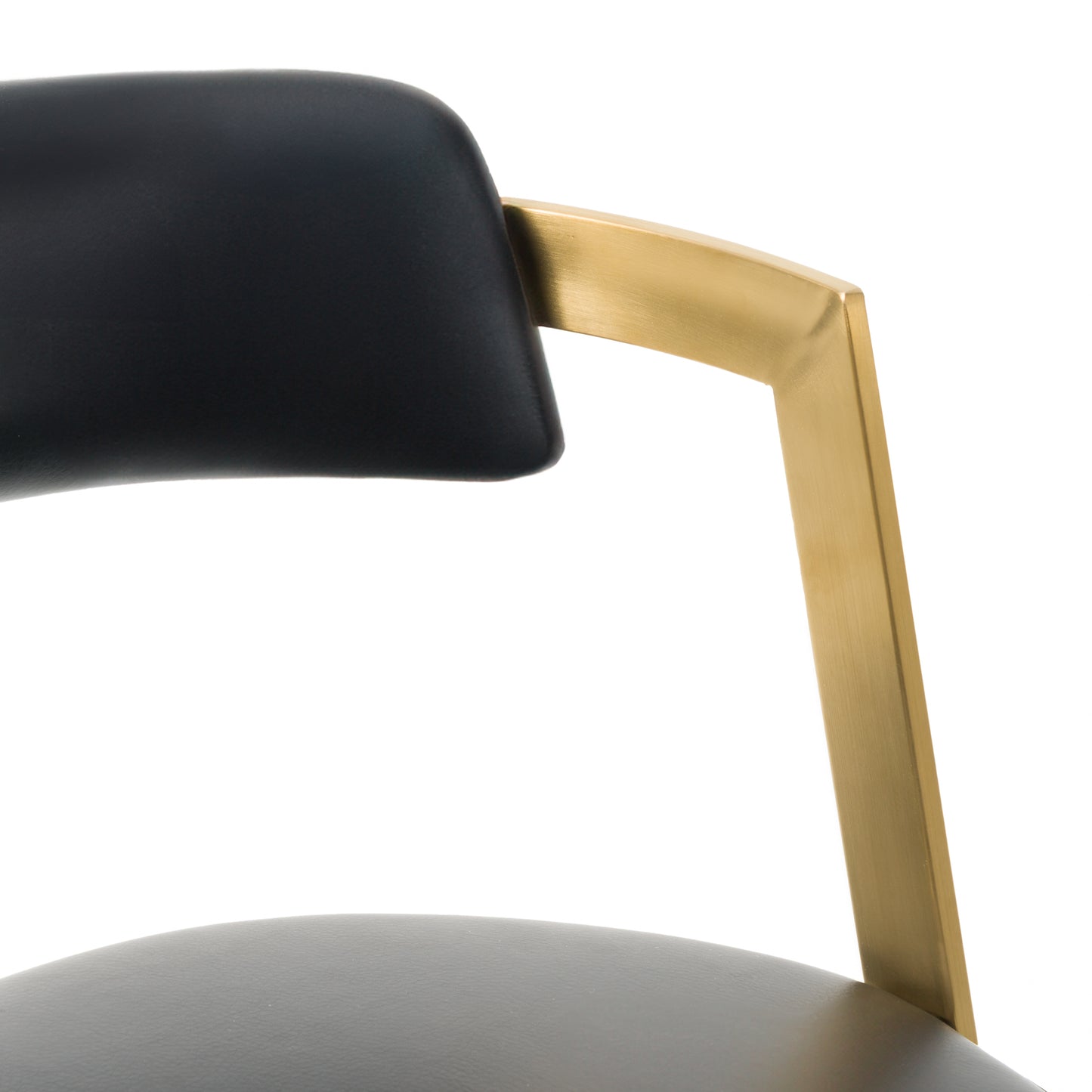 Modrest Shandra Black Pleather Gold Counter Stool