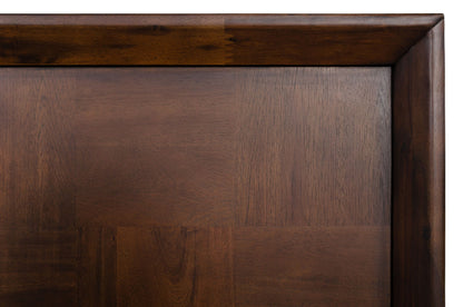 Modrest Shane Queen Modern Acacia and Brass Bed