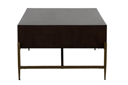 Modrest Shane Modern Acacia and Brass Coffee Table