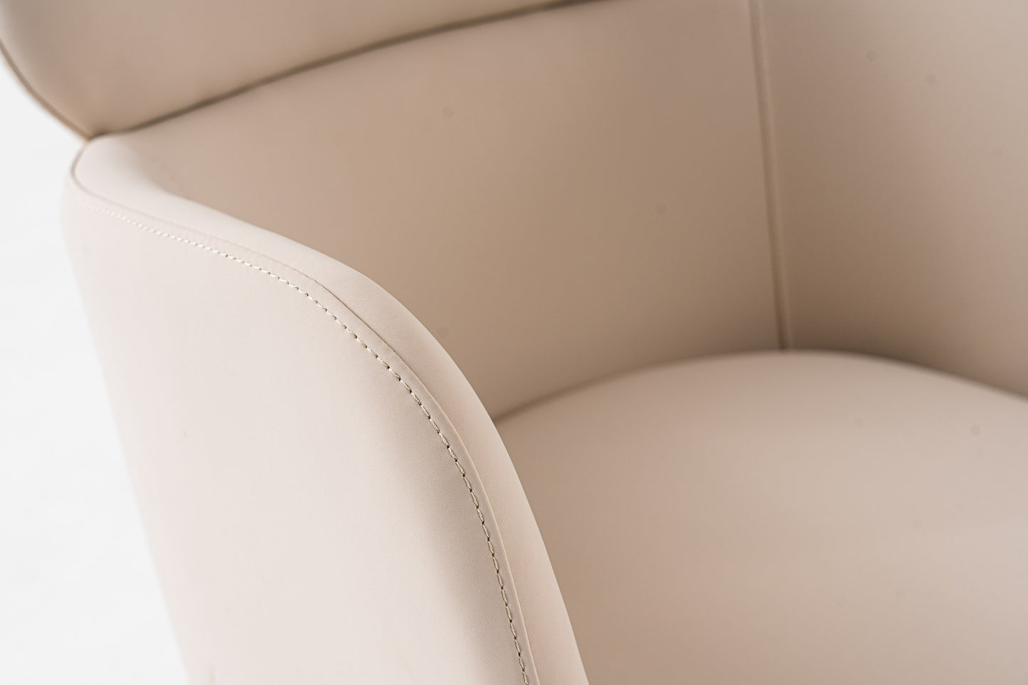 Modrest Shannon Modern Beige Vegan Leather Rosegold Dining Chair