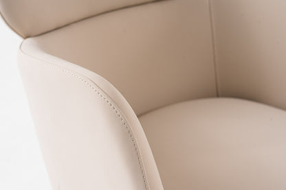 Modrest Shannon Modern Beige Vegan Leather Rosegold Dining Chair