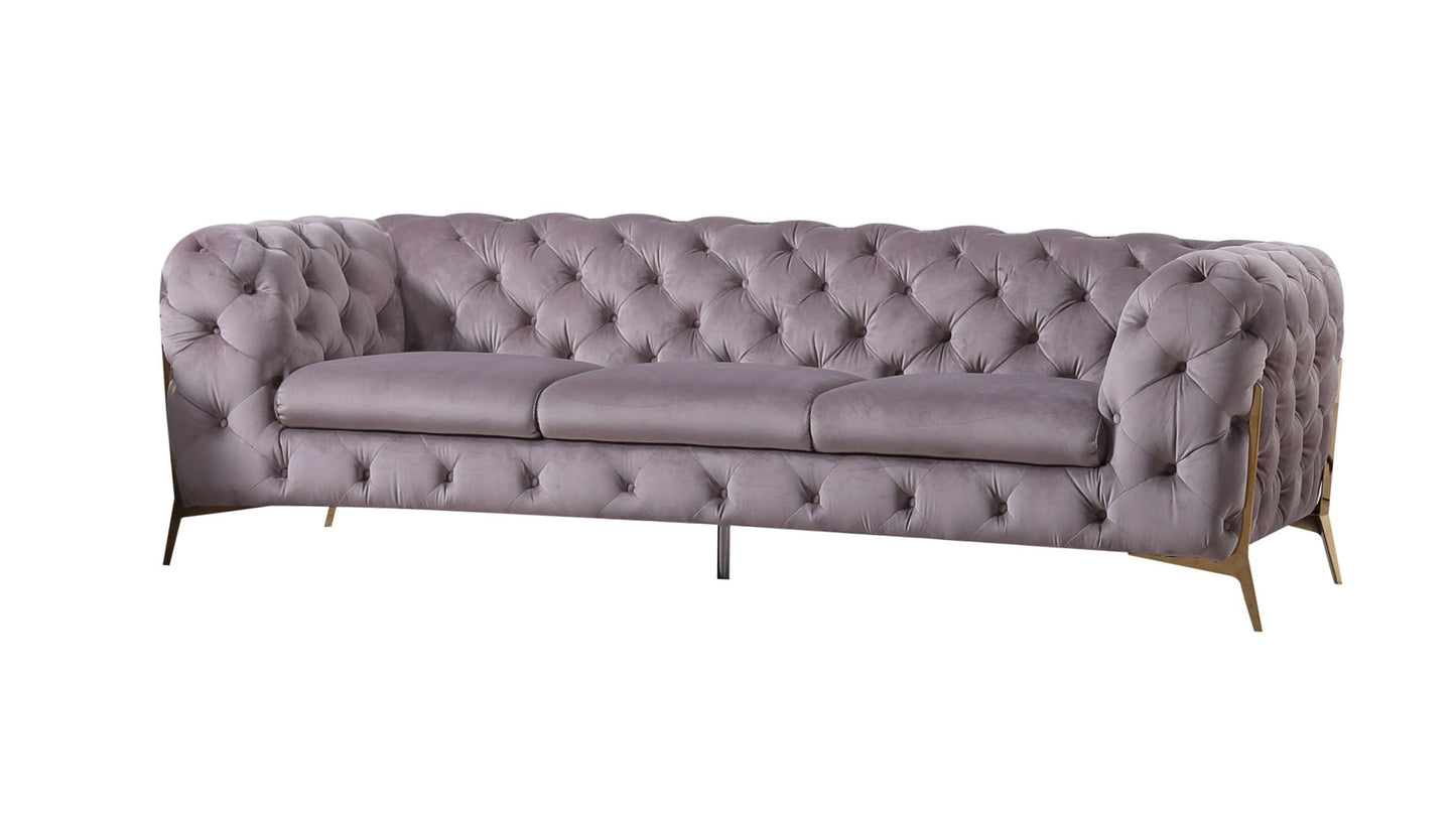Divani Casa Sheila Transitional Silver Fabric Sofa