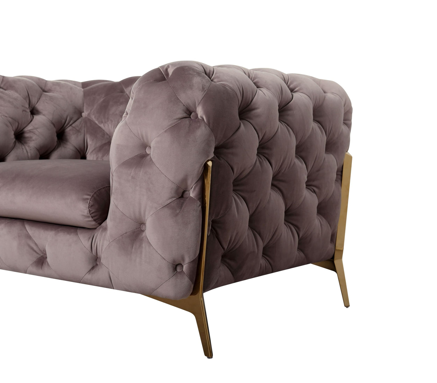 Divani Casa Sheila Transitional Silver Fabric Sofa