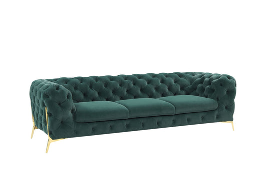 Divani Casa Sheila Transitional Emerald Green Fabric Sofa
