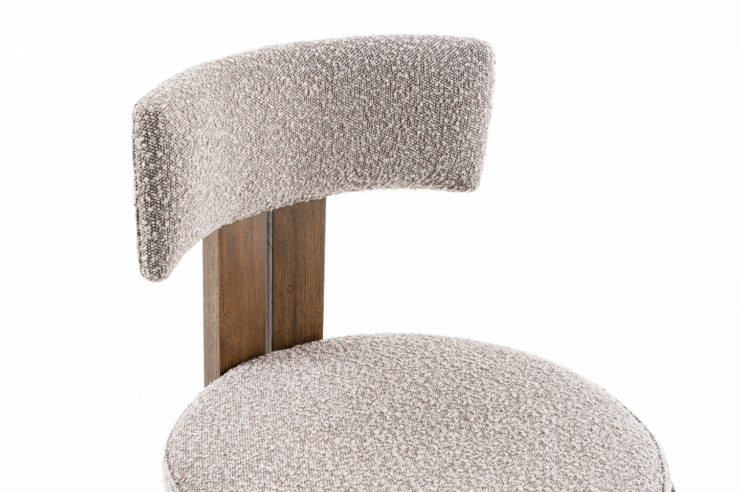 Modrest Sheridan Mid-Century Modern Grey Fabric Walnut Dining Chair