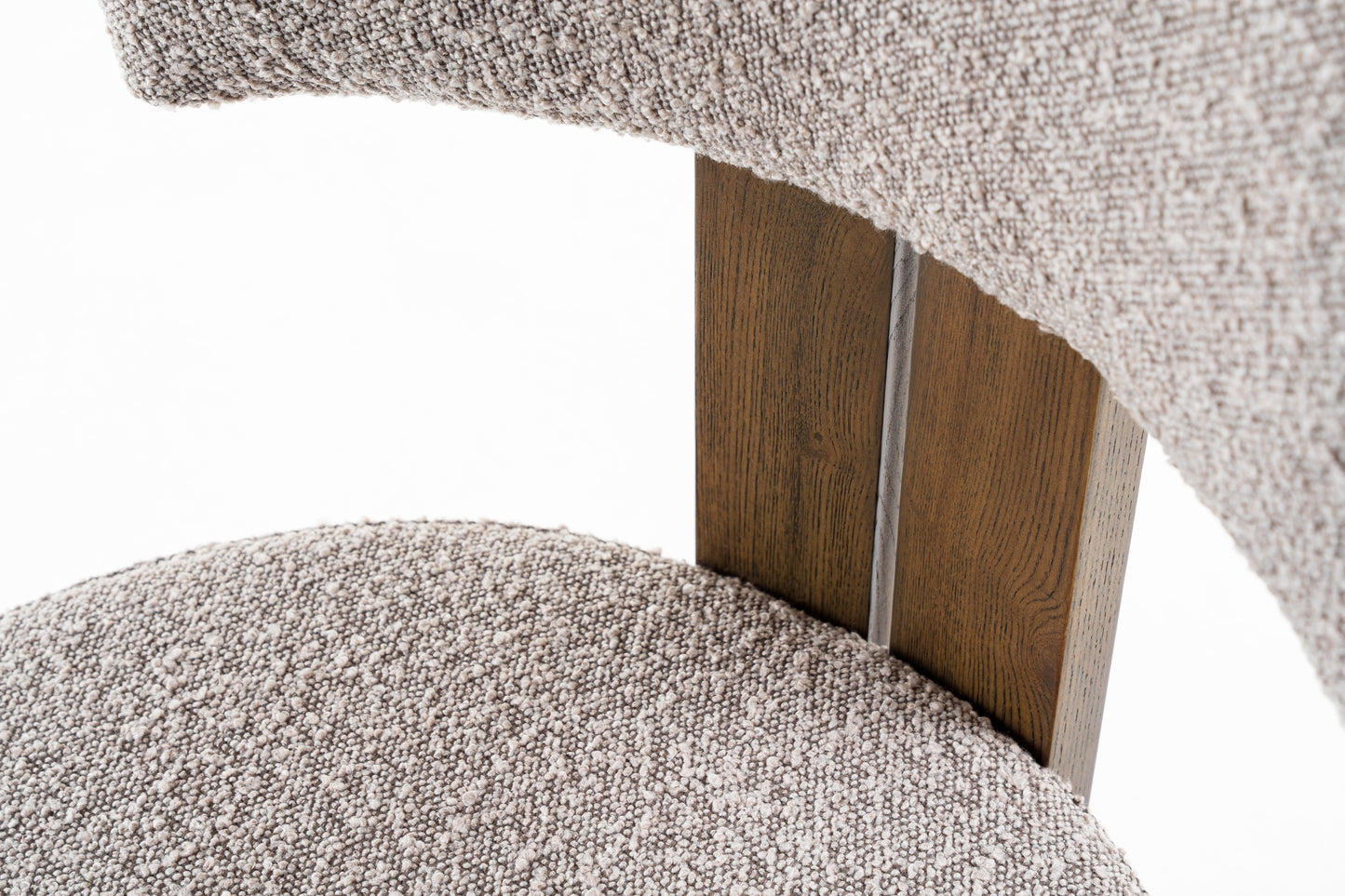 Modrest Sheridan Mid-Century Modern Grey Fabric Walnut Dining Chair