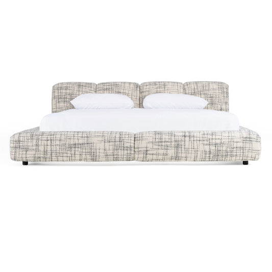Modrest Shiloh Modern Off-White Black Fabric Bed
