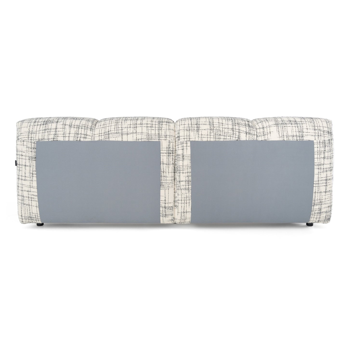 East King Modrest Shiloh Modern Off-White Black Fabric Bed