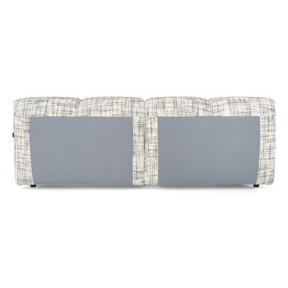 East King Modrest Shiloh Modern Off-White Black Fabric Bed
