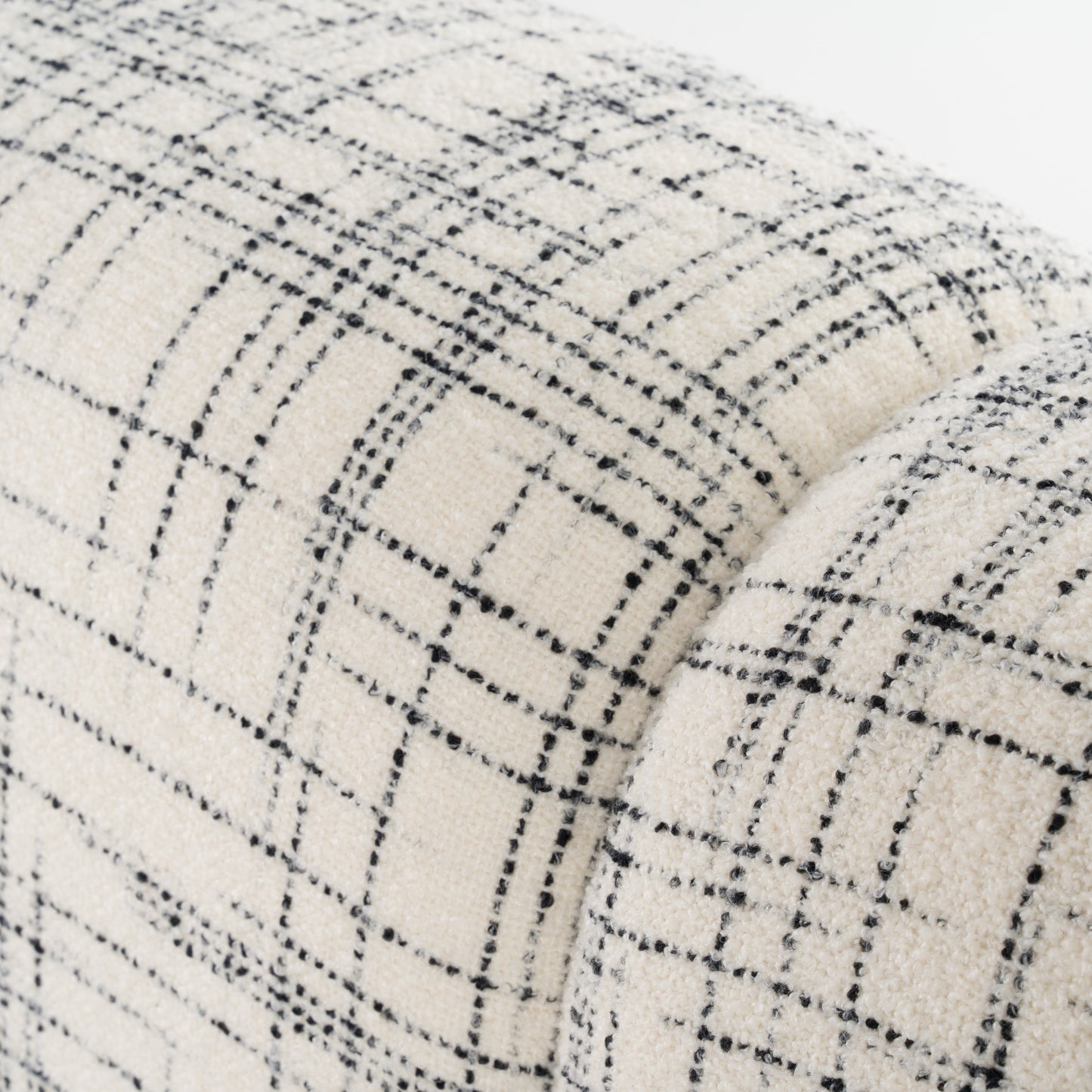 East King Modrest Shiloh Modern Off-White Black Fabric Bed