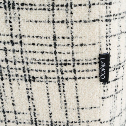 East King Modrest Shiloh Modern Off-White Black Fabric Bed