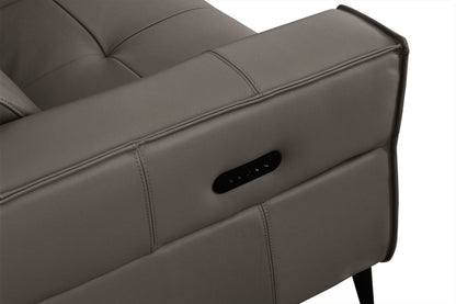 Divani Casa Nella Modern Dark Grey Leather Sofa w/ Electric Recliners