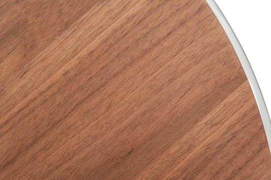 Modrest Silvia Modern Walnut and Stainless Steel Coffee Table