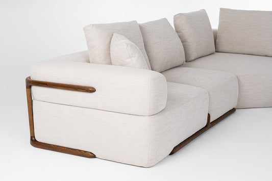 Divani Casa Simone Modern Off-White Fabric Sectional Sofa