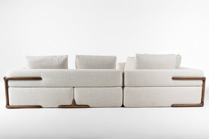 Divani Casa Simone Modern Off-White Fabric Sectional Sofa