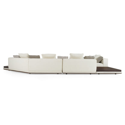 Lamod Siret Modern Ivory Fabric Modular Sectional W/ Coffee Table