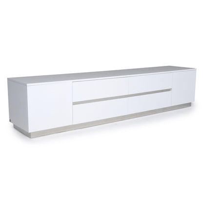 Skyline Modern White Crocodile TV Stand