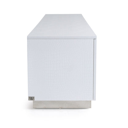 Skyline Modern White Crocodile TV Stand
