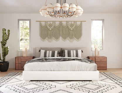 Nova Domus Sogno Italian Modern Beige Fabric Low Headboard EK Bed