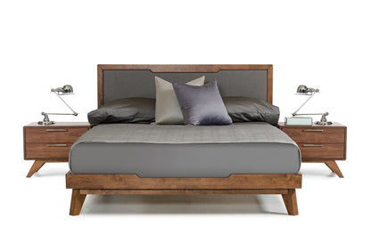Nova Domus Soria Mid-Century Grey and Walnut Bed