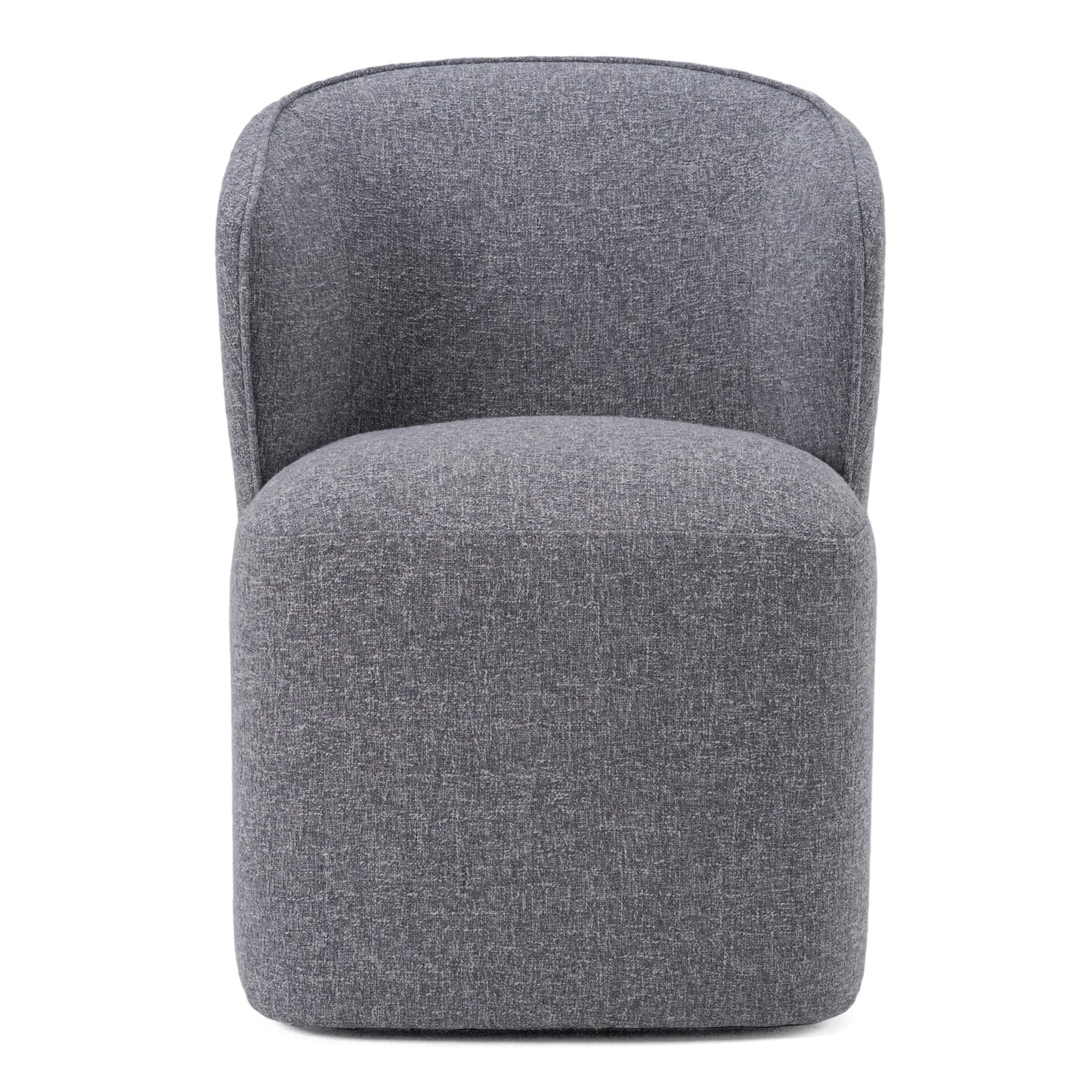 Modrest Souza Modern Grey Fabric Swivel Dining Chair
