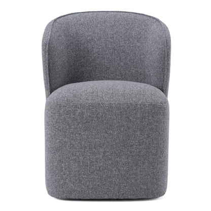 Modrest Souza Modern Grey Fabric Swivel Dining Chair