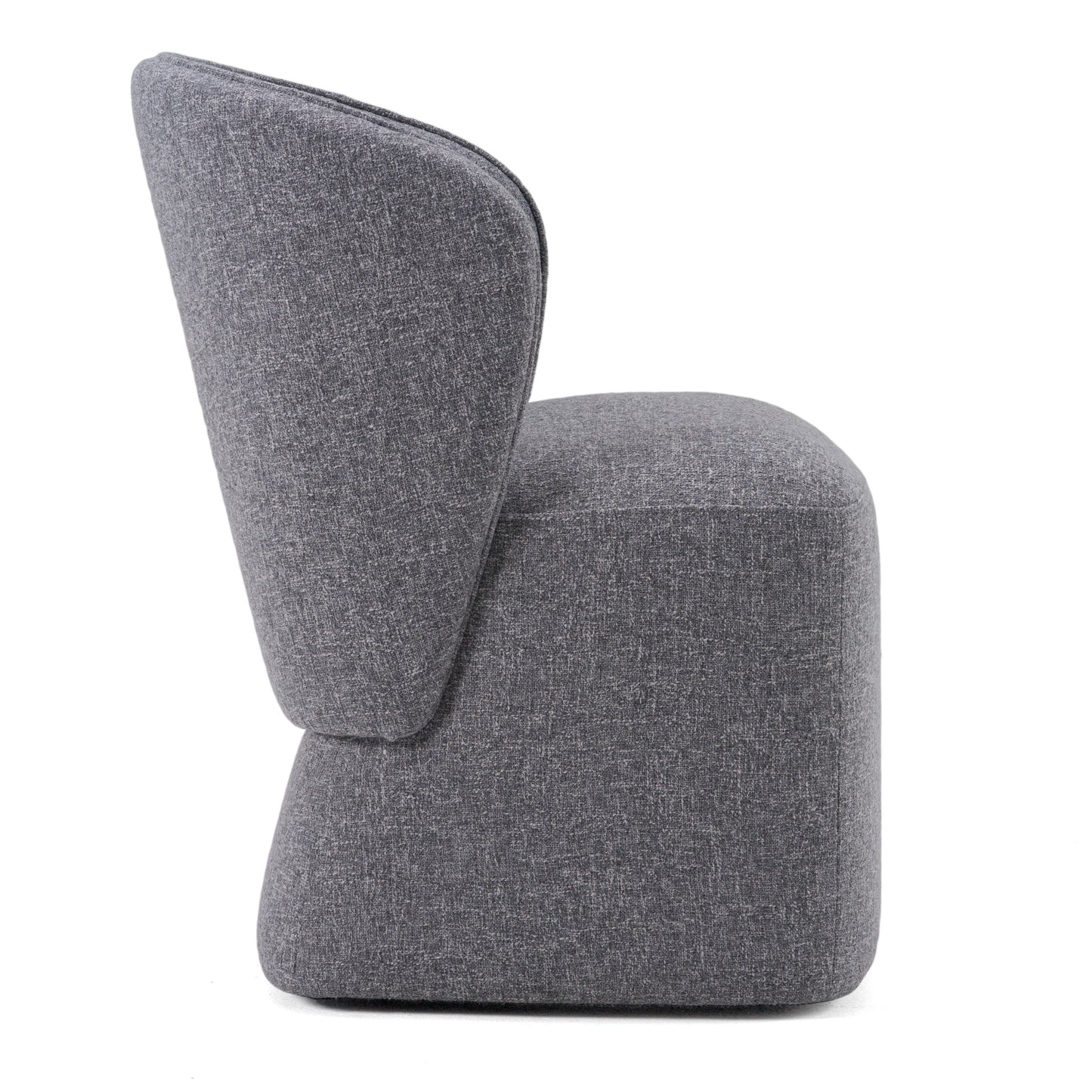 Modrest Souza Modern Grey Fabric Swivel Dining Chair