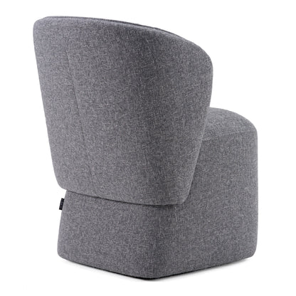 Modrest Souza Modern Grey Fabric Swivel Dining Chair