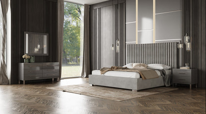 Modrest Splendor Grey High Gloss Slatted Dresser