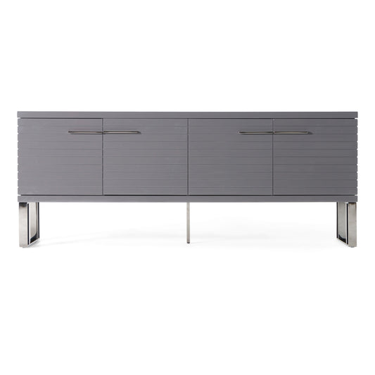 Modrest Splendor Grey High Gloss Slatted Buffet