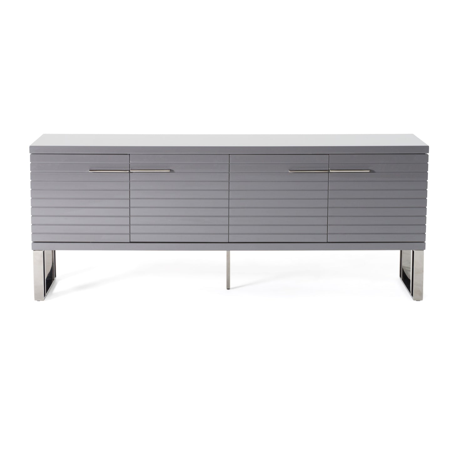 Modrest Splendor Grey High Gloss Slatted Buffet
