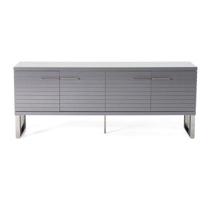 Modrest Splendor Grey High Gloss Slatted Buffet