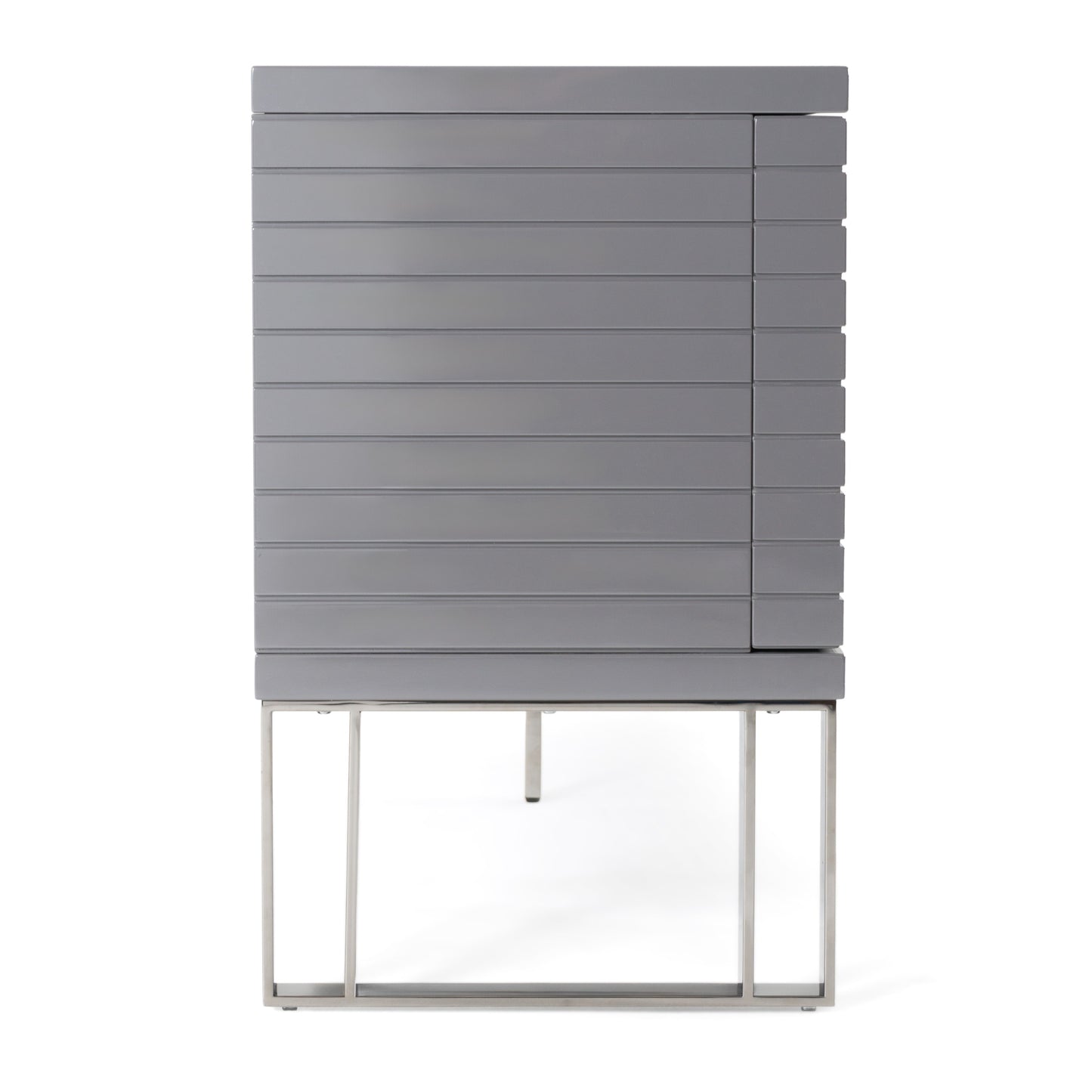 Modrest Splendor Grey High Gloss Slatted Buffet