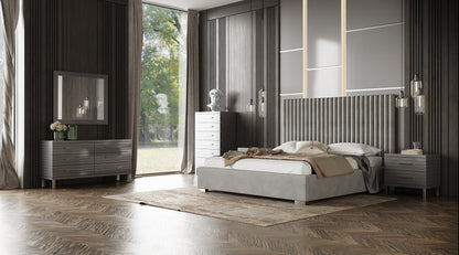 Modrest Splendor Grey High Gloss Slatted Chest