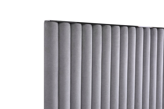 Modrest Splendor Silver Grey Velvet Upholstered King Platform Bed