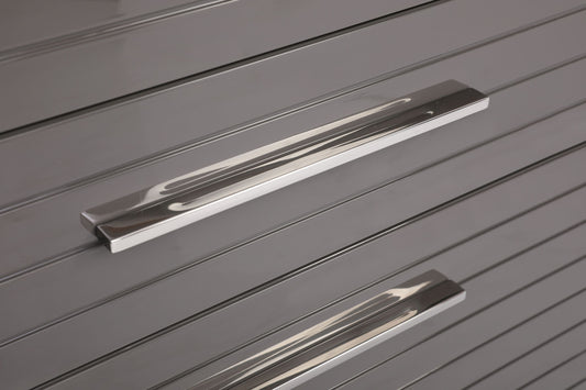 Modrest Splendor Grey High Gloss Slatted Chest