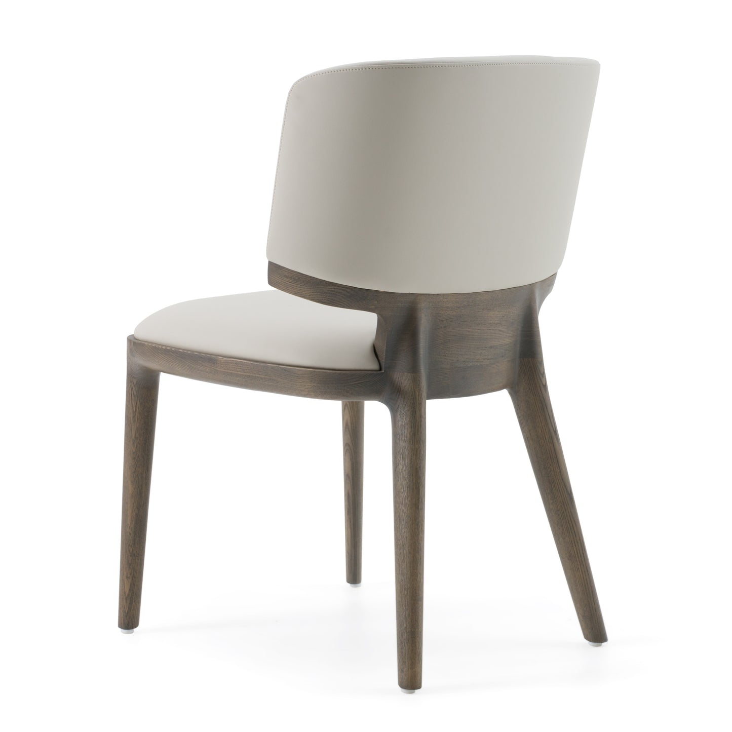 Modrest Stanley Contemporary Grey Leatherette and Grey Ash Set of 2 Dining Chair