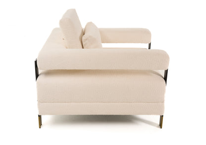 Divani Casa Stratford Modern Off-White Fabric Accent Chair