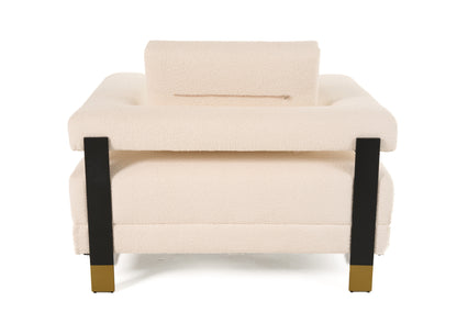Divani Casa Stratford Modern Off-White Fabric Accent Chair