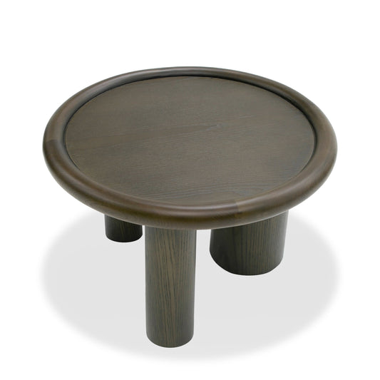 Modrest Strauss Contemporary Brown Ash Round End Table