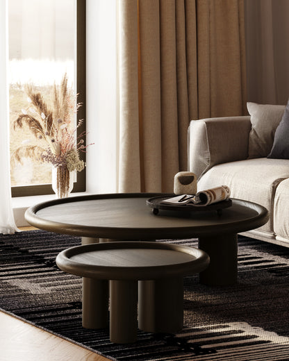 Modrest Strauss Contemporary Brown Ash Round End Table