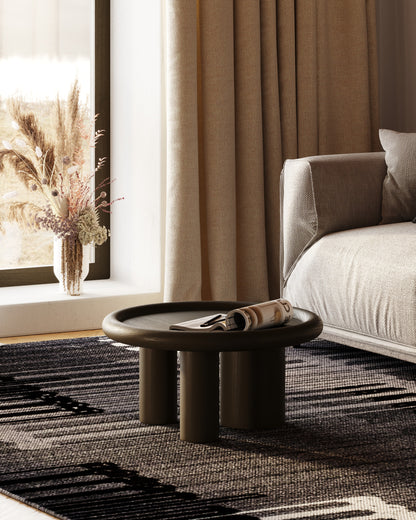 Modrest Strauss Contemporary Brown Ash Round End Table