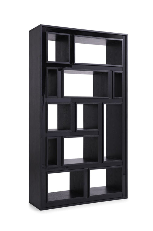 Modrest Suffolk Contemporary Black Ash Bookcase