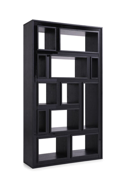 Modrest Suffolk Contemporary Black Ash Bookcase