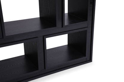 Modrest Suffolk Contemporary Black Ash Bookcase