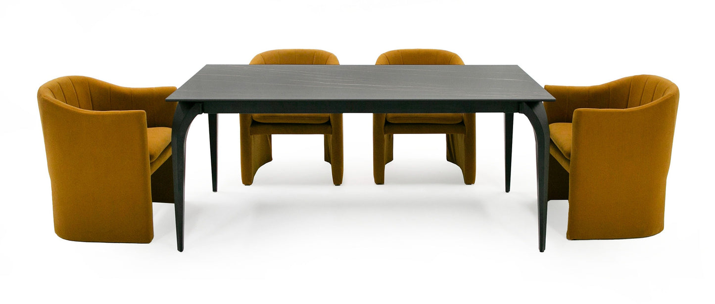 Modrest Suri Modern Black Ceramic Extendable 71"/94.5" Dining Table
